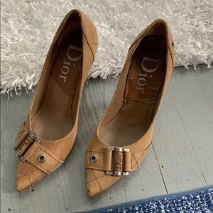 Christian Dior tan suede pumps size 37.5